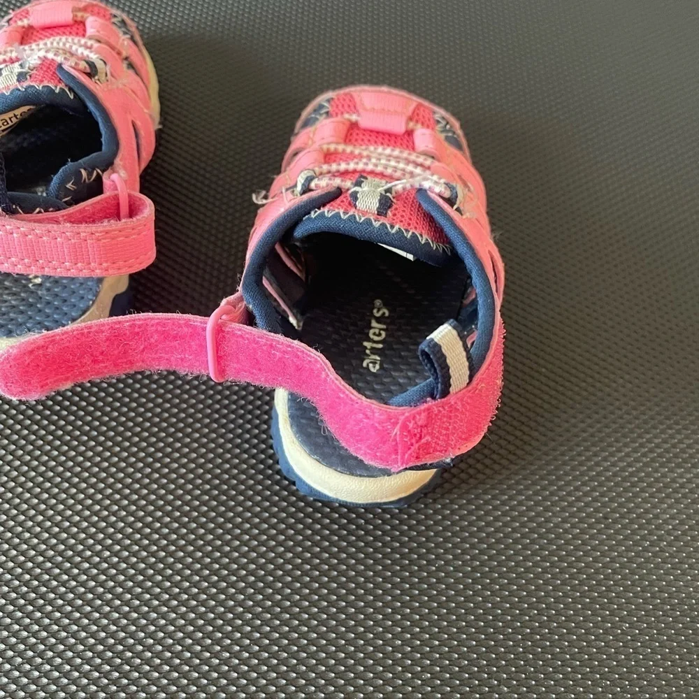 Carters water shoes closed toe athletic shoes size 5 pink blue